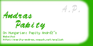 andras papity business card